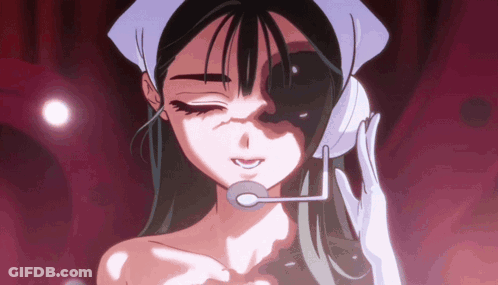 Naked Anime Girl With Microphone On Face GIF