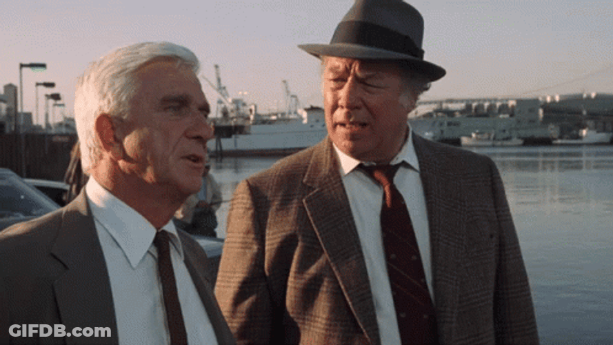 Naked Gun Captain Ed Hocken And Frank Drebin GIF