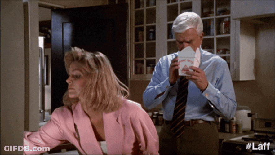 Naked Gun Frank Drebin Fainting GIF