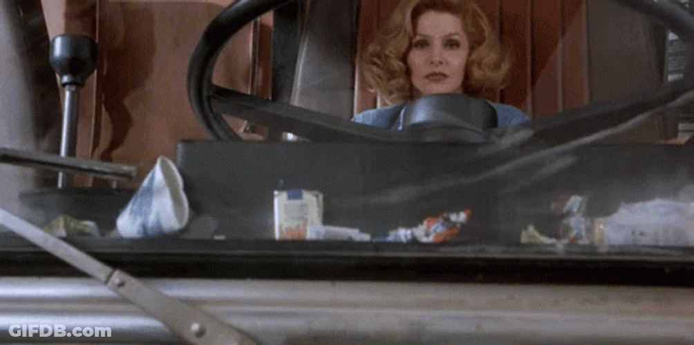 Naked Gun Jane Spencer Driving Truck GIF