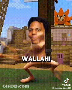 Naked Man Dancing In Video Game With Wallahi Text GIF