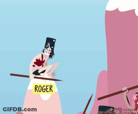 Naked Man Holding Spear With Roger Underwear GIF