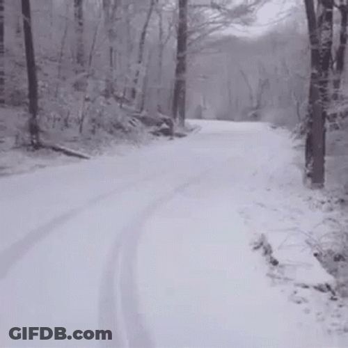 Naked Man Running On Snow Day GIF