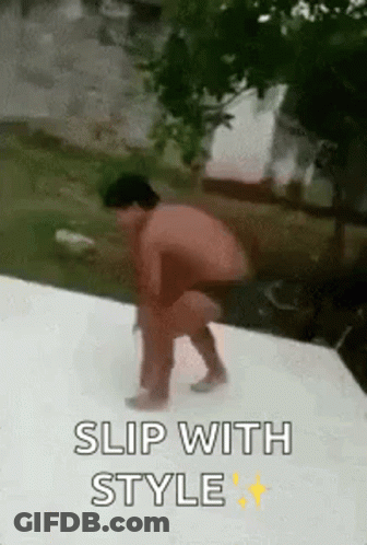 Naked Man Squatting With Slip With Style GIF