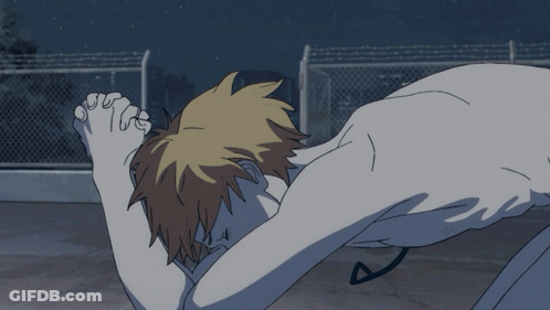 Naked Man With Hands On Head GIF