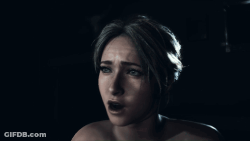 Naked Woman Crying In Dark GIF