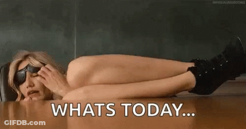 Naked Woman Laying On Floor Legs Crossed Saying Whats Today GIF