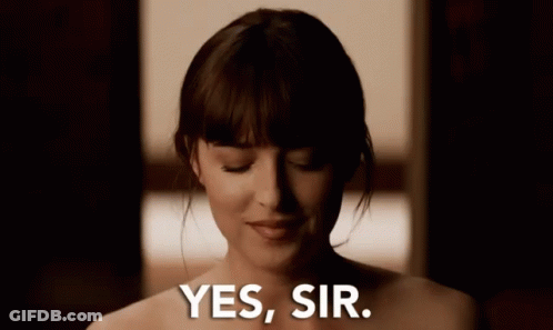 Naked Woman Saying Yes Sir In Dark Room GIF