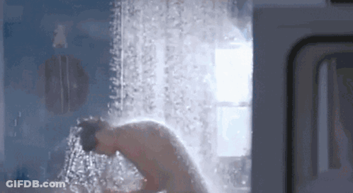 Naked Woman Taking Shower In Bathroom GIF