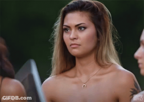 Naked Woman With Horseshoe Necklace Beside Two Naked Women GIF