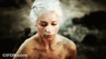 Naked Woman With White Hair And Dragon GIF