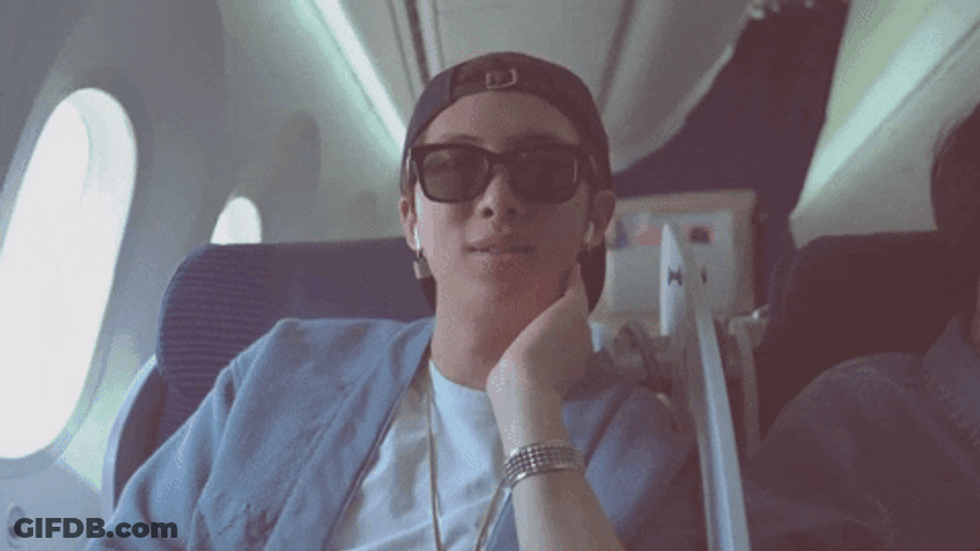 Nam-Joon Relaxing On The Plane GIF