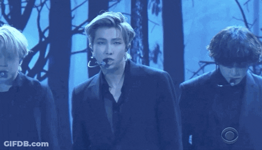 Nam-Joon Singing With BTS GIF
