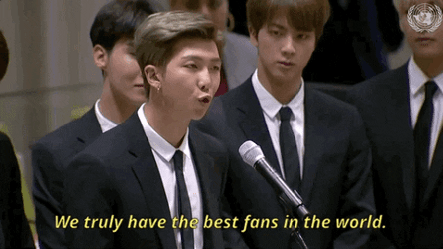 Nam-Joon Talking About His Fans GIF