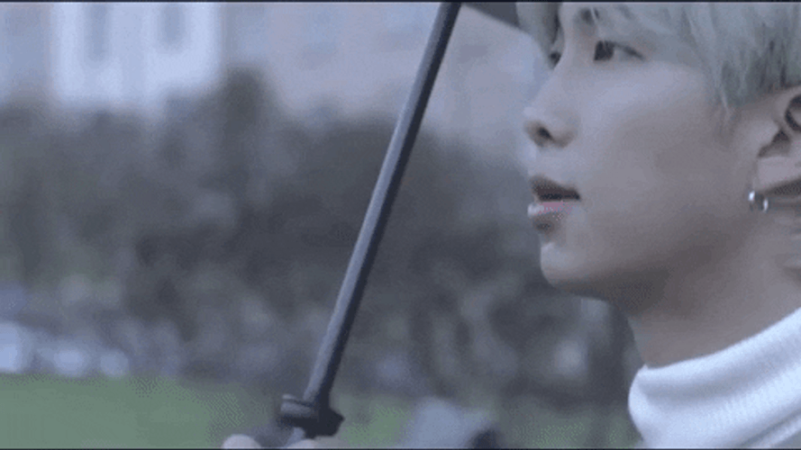 Nam-Joon Walking Under The Rain GIF