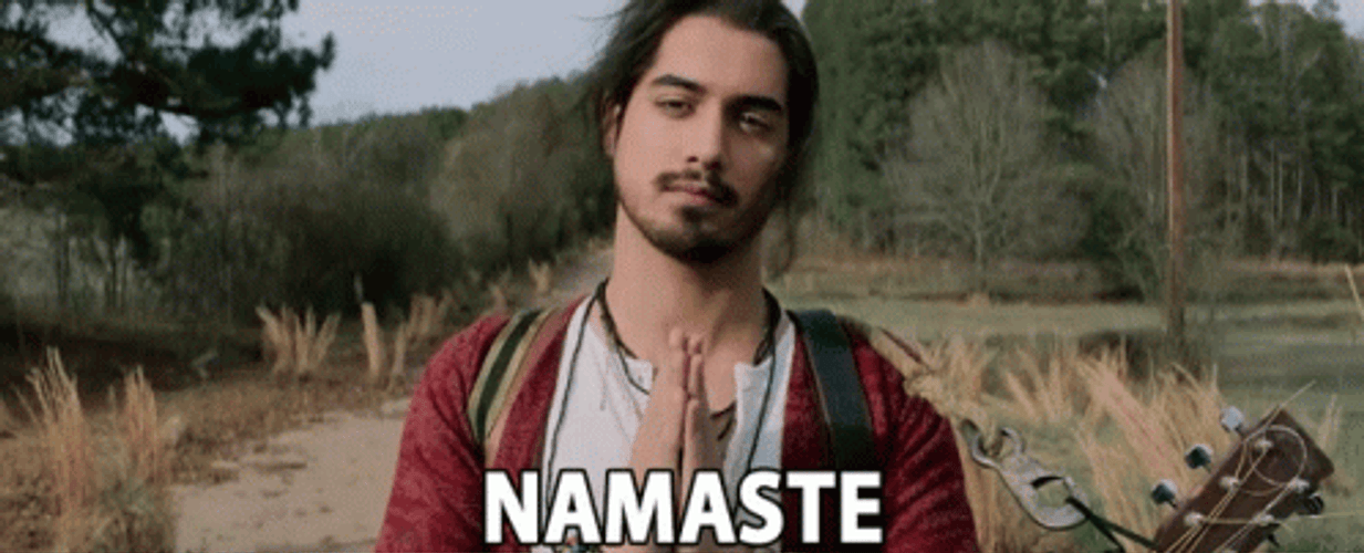 Namaste Avan Jogia  Praying Hands Bow GIF
