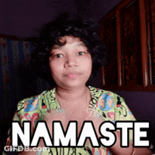 Namaste Bowing Asian Girl Blinking GIF