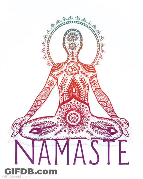 Namaste Chakra Trippy Lotus Pose GIF