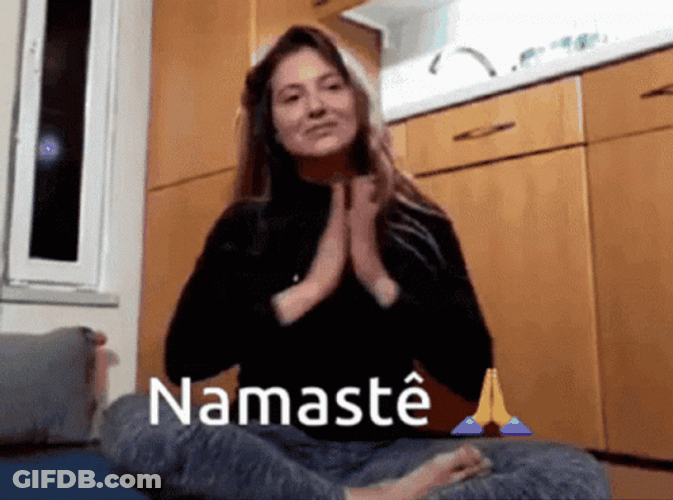 Namaste Girl Lotus Pows Smiling Bow GIF