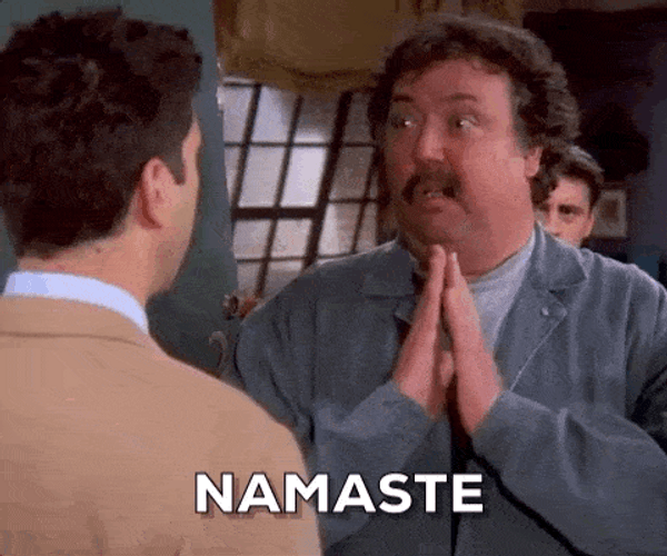 Namaste Ross Gekker Bow Friends GIF