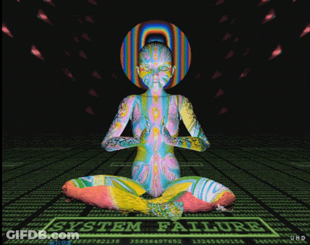 Namaste Trippy Meditating Yoga Lotus Pose GIF