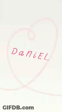 Name Daniel Written In Heart Shape GIF