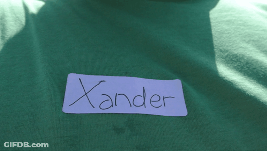 Name Tag Xander GIF