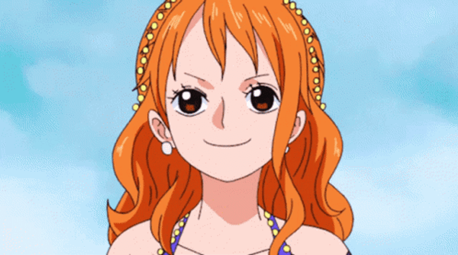 Nami Cute Blush Nod GIF