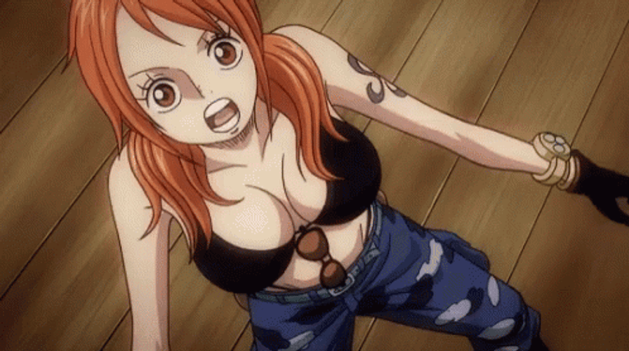 Nami Excited Fist Pump GIF