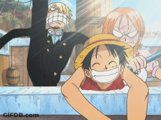 Nami Hitting Luffy One Piece GIF