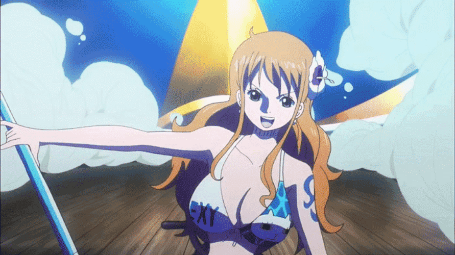 Nami Sexy Bikini Fight GIF