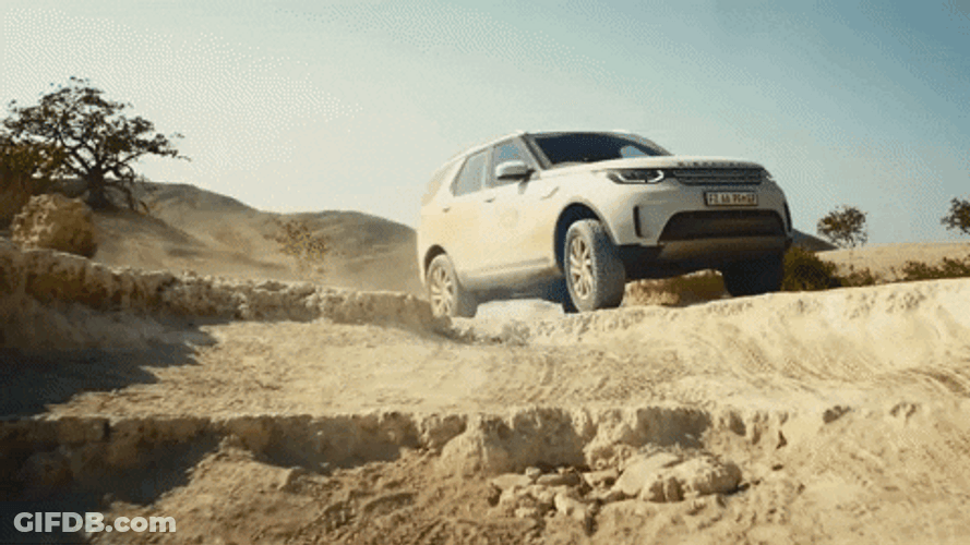 Namibia Woman Driving Land Rover GIF