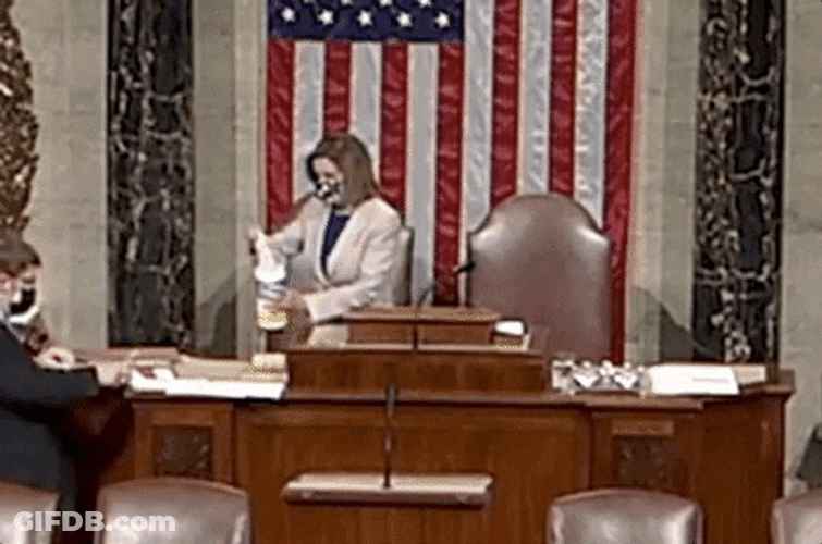 Nancy Pelosi Clean Her Table GIF