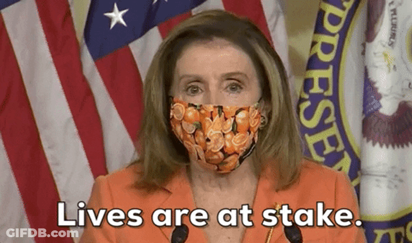 Nancy Pelosi Lives Are At Stake GIF