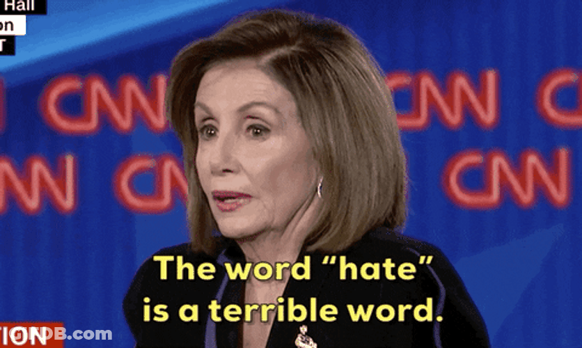 Nancy Pelosi Said Hate Is A Terrible Word GIF