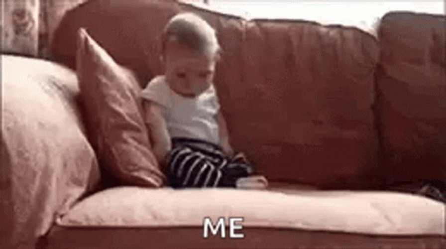Nap Time Cute Baby On Couch GIF