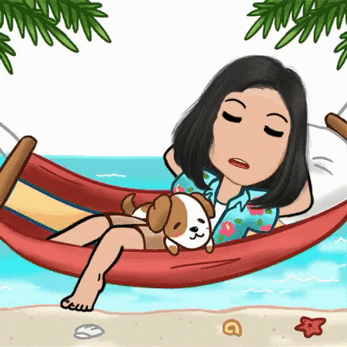 Nap Tired Beach Sticker GIF