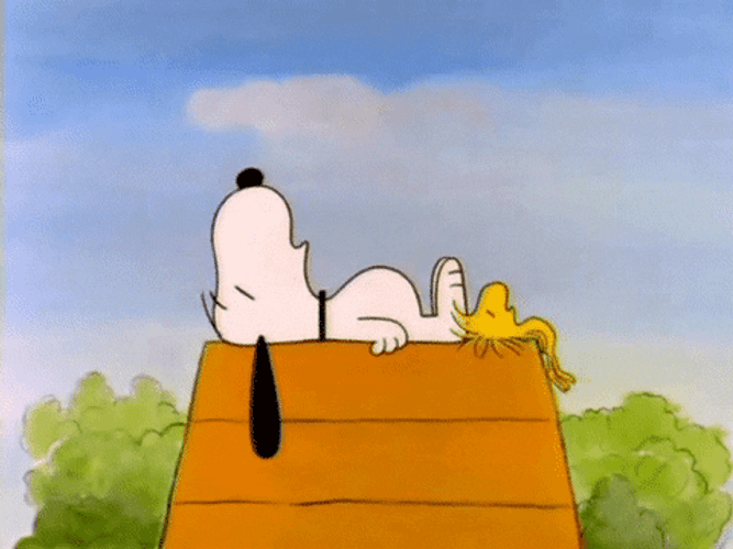 Nap Tired Snoopy Anime GIF