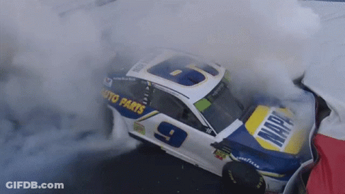 Napa Auto Parts Race Car Burning GIF