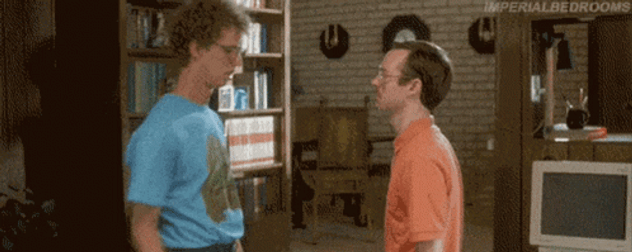 Napoleon Dynamite And Kip Hitting Each Other GIF