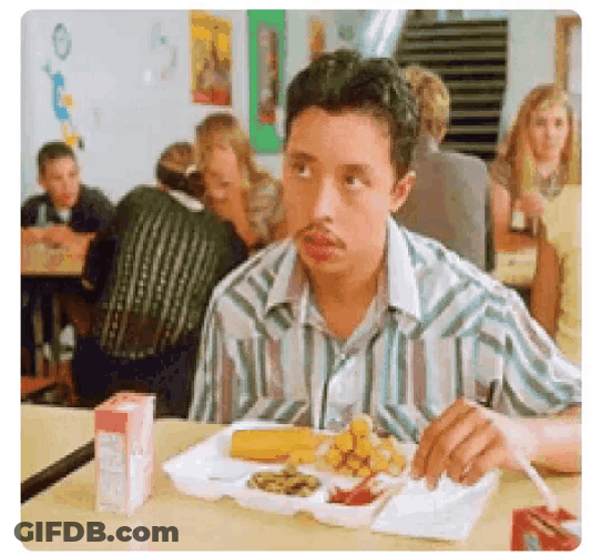 Napoleon Dynamite Efren Ramirez As Pedro Having Lunch Stare GIF