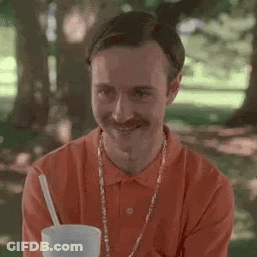 Napoleon Dynamite Film Aaron Ruell As Kip Raising Eyebrows Smile GIF