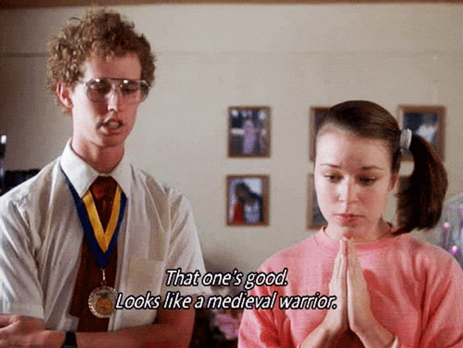 Napoleon Dynamite Lucky Medieval Warrior GIF