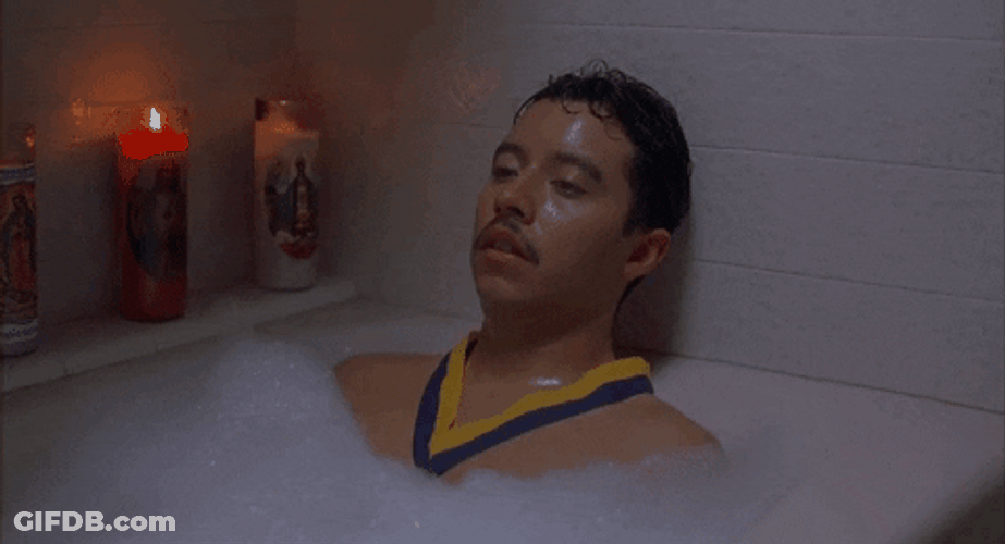 Napoleon Dynamite Relaxing Under Bubble Bath GIF