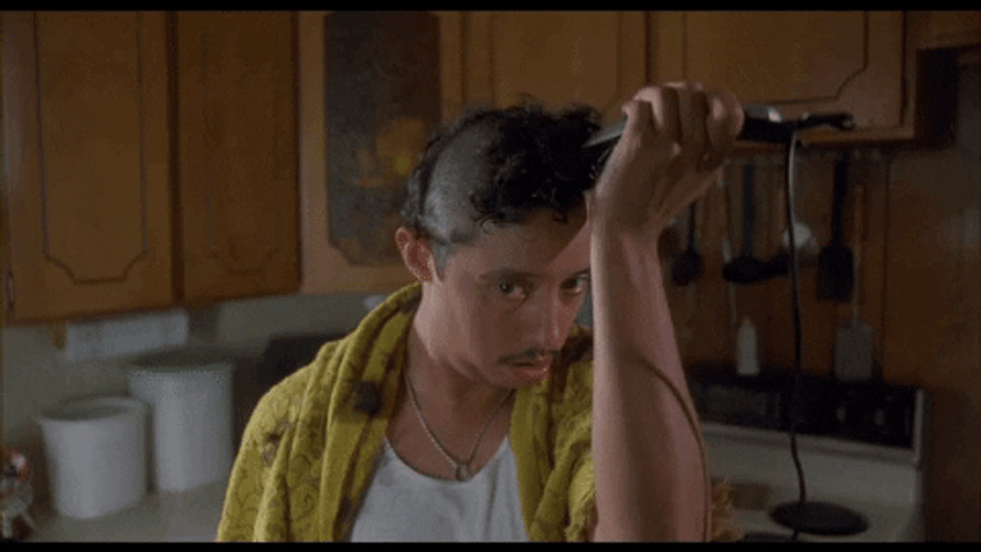 Napoleon Dynamite Shaving His Head GIF