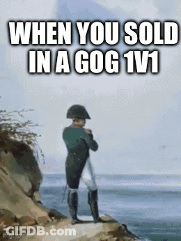 Napoleon Standing On Cliff Overlooking Ocean GIF