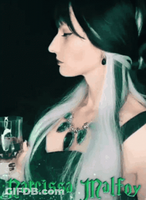 Narcissa Malfoy Holding Wine GIF
