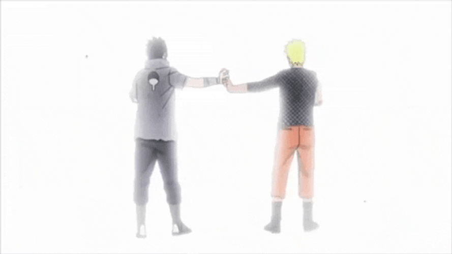 Naruto And Sasuke Back Turned GIF