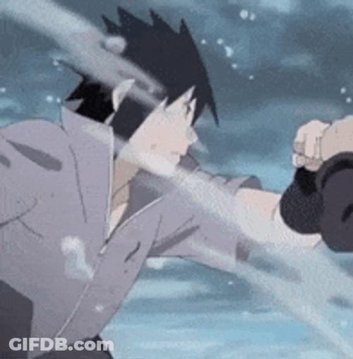 Naruto And Sasuke Fight Gravity GIF