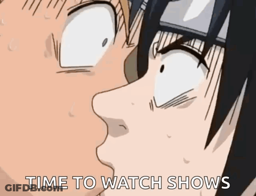 Naruto And Sasuke Kissing With Watch Shows GIF